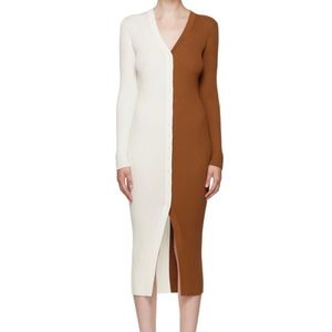 STAUD Shoko color block body con dress